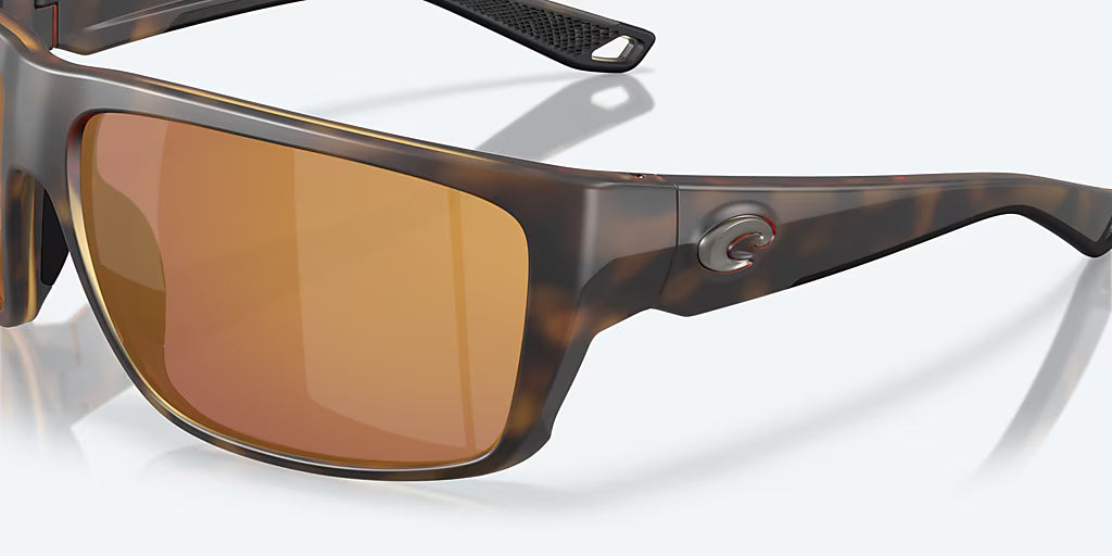 Costa Fly Line Sunglasses - Matte Tortoise Frame with Gold Mirror Polarized Glass Lens