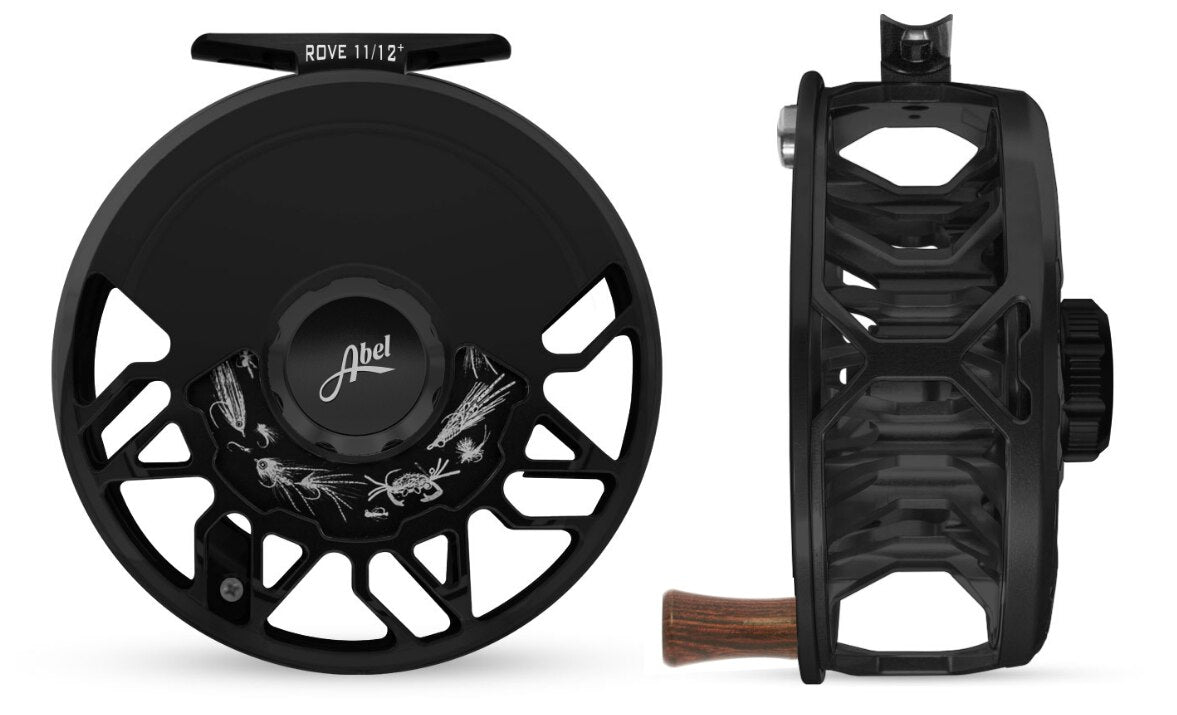 best abel fly reel Abel ROVE 11/12+ Fly Reel - Black / Black Drag Knob & Rosewood Handle
