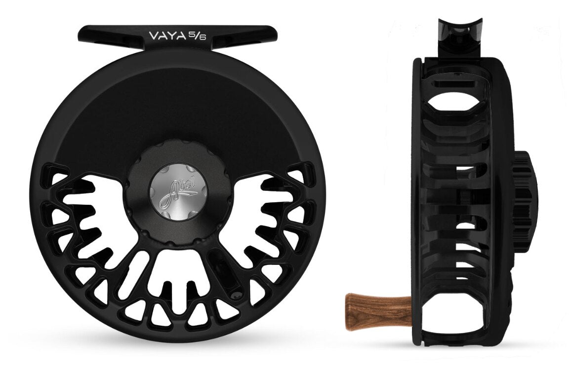 Abel Vaya Fly Reel - Basic Black - 5/6 WT with Walnut Handle