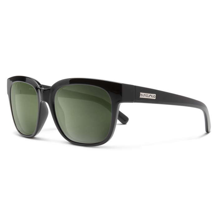 Suncloud Affect Sunglasses - Black + Polarized Gray Green Lens
