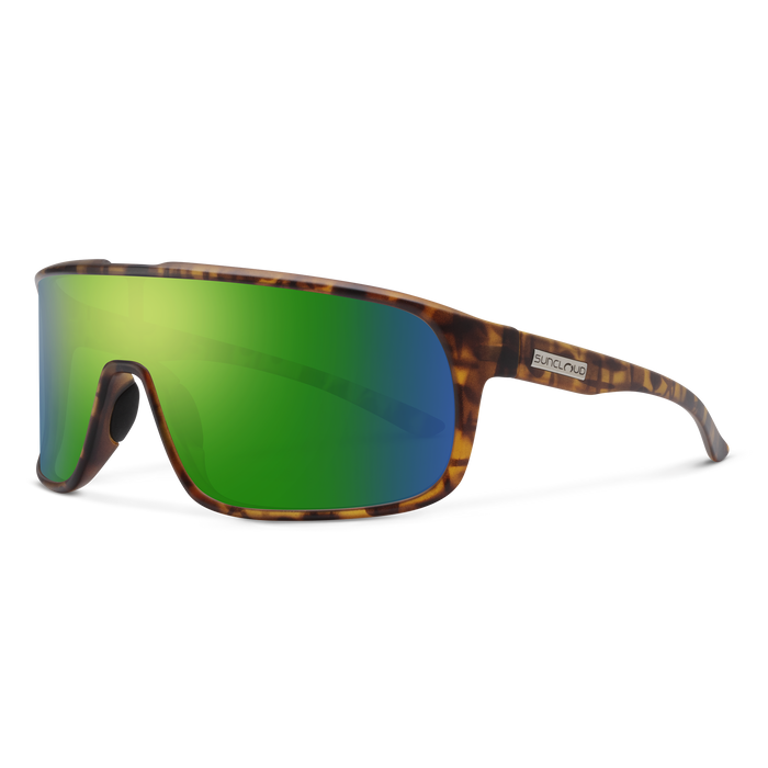 Suncloud Double Up Sunglasses - Matte Tortoise + Polarized Green Mirror Lens