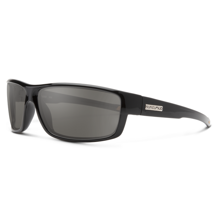 Suncloud Step Polarized Sunglasses - Unisex Classic Semi-Rim Design, Black/Polarized Gray