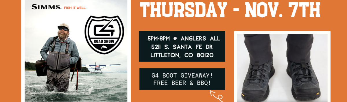 Simms G4 Roadshow Coming to Anglers All November 7th