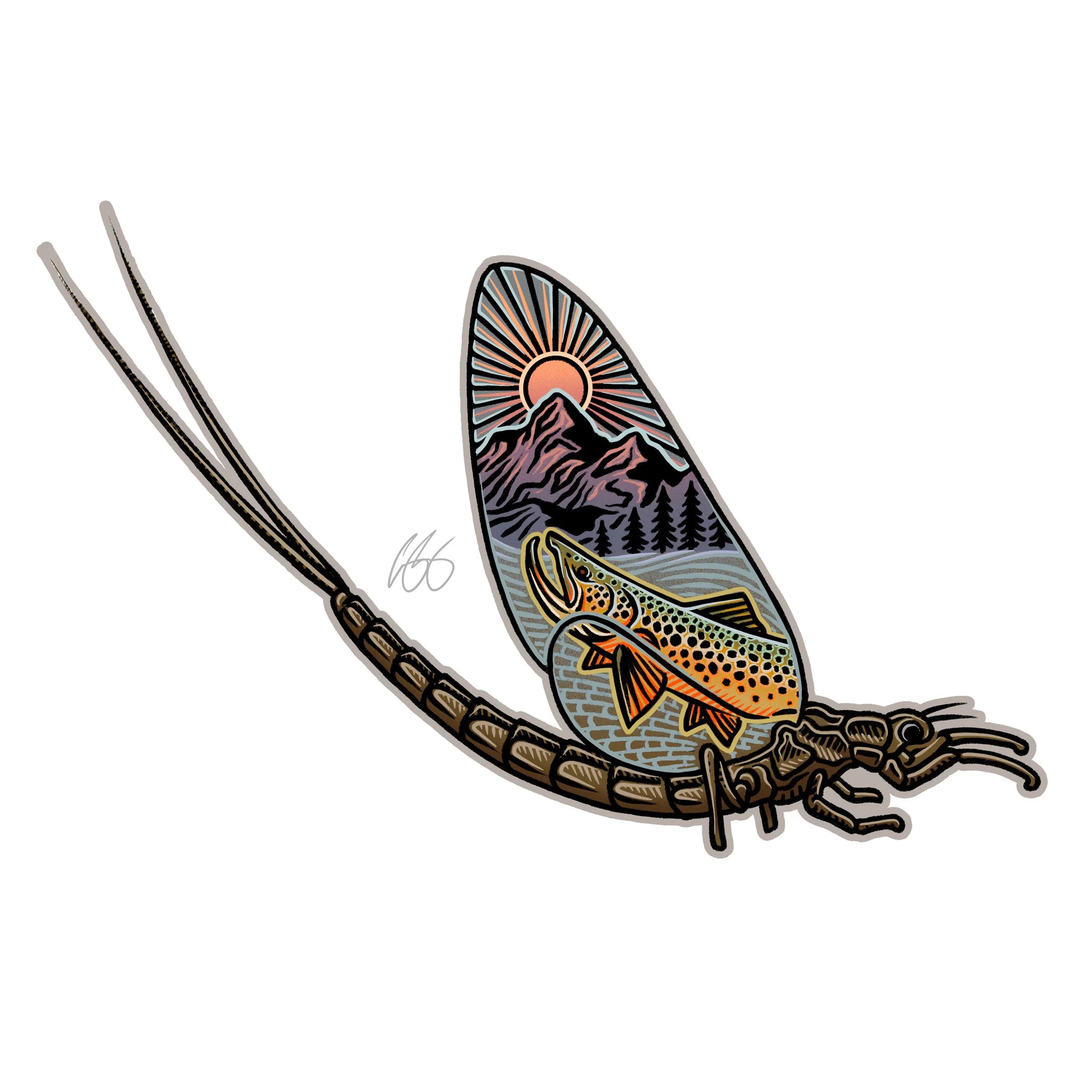 Casey Underwood Decal - Swimming -  Mayfly-scape