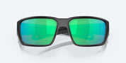 Costa Fantail Pro Sunglasses - Matte Black Frame with Green Mirror Polarized Glass Lens