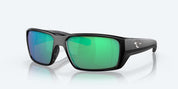 Costa Fantail Pro Sunglasses - Matte Black Frame with Green Mirror Polarized Glass Lens
