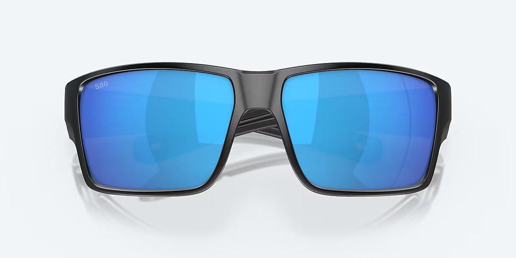 Costa Reefton Pro Sunglasses - Black Frame with Blue Mirror Glass Lens