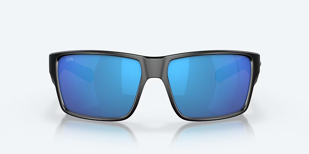 Costa Reefton Pro Sunglasses - Black Frame with Blue Mirror Glass Lens