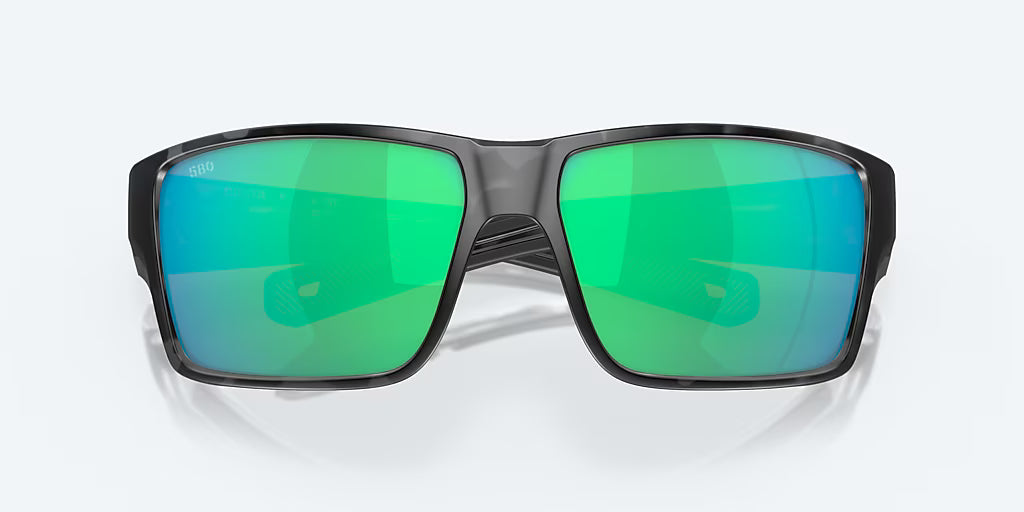 Costa Reefton Pro Sunglasses - Black Frame with Green Mirror Glass Lens