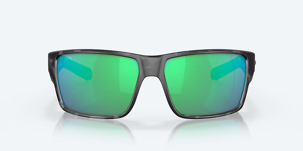 Costa Reefton Pro Sunglasses - Black Frame with Green Mirror Glass Lens