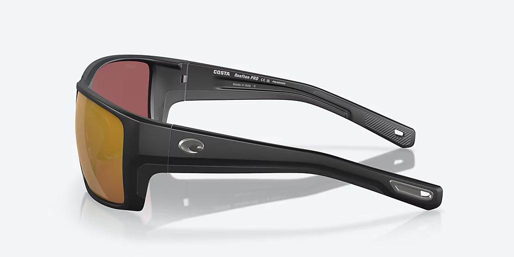 Costa Reefton Pro Sunglasses - Black Frame / Gold Mirror Glass Lens