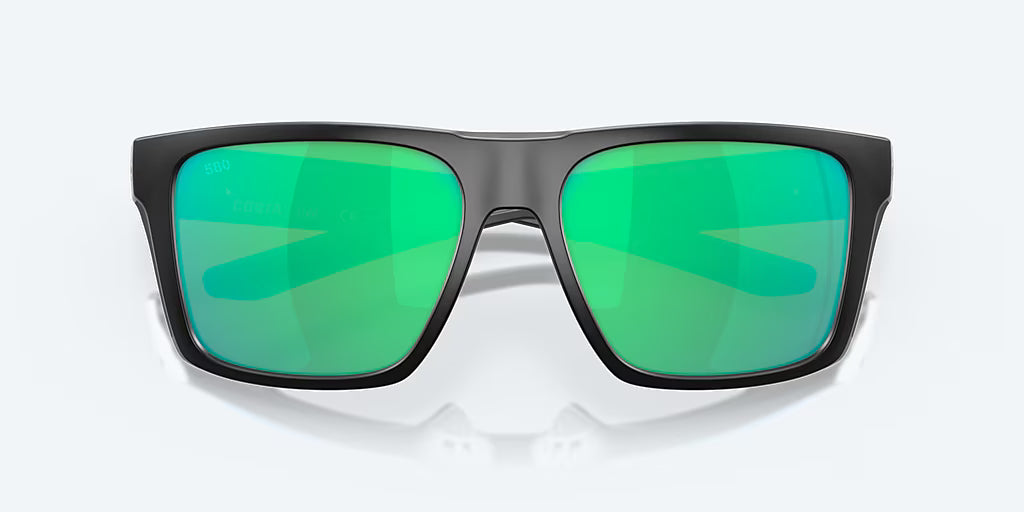 Costa Lido Sunglasses - Black Frame with Green Mirror Glass Lens