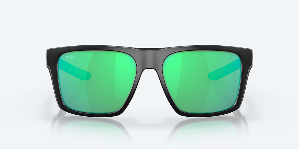 Costa Lido Sunglasses - Black Frame with Green Mirror Glass Lens