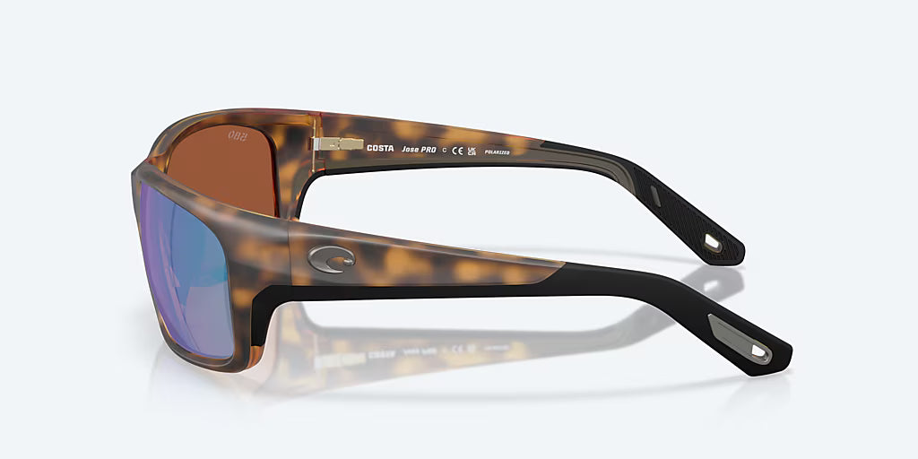 Costa Jose Pro Sunglasses - Matte Tortoise Fram with Green Mirror Glass Lens