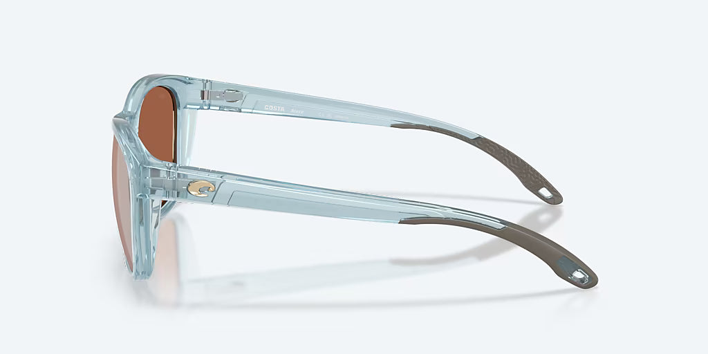 Costa Aleta Sunglasses - Translucent Silt Blue Frame / Copper Silver Mirror Poly Lens