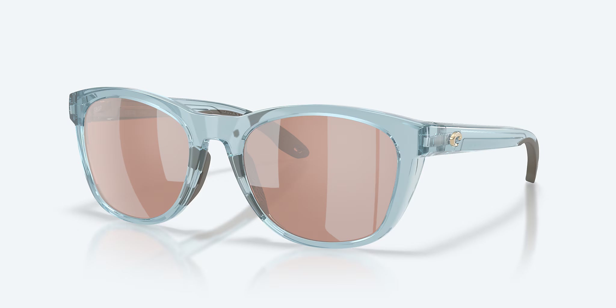 Costa Aleta Sunglasses - Translucent Silt Blue Frame / Copper Silver Mirror Poly Lens