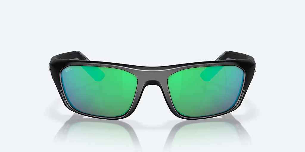 Costa Whitetip Pro Sunglasses - Matte Black Frame with Green Mirror Glass Lens