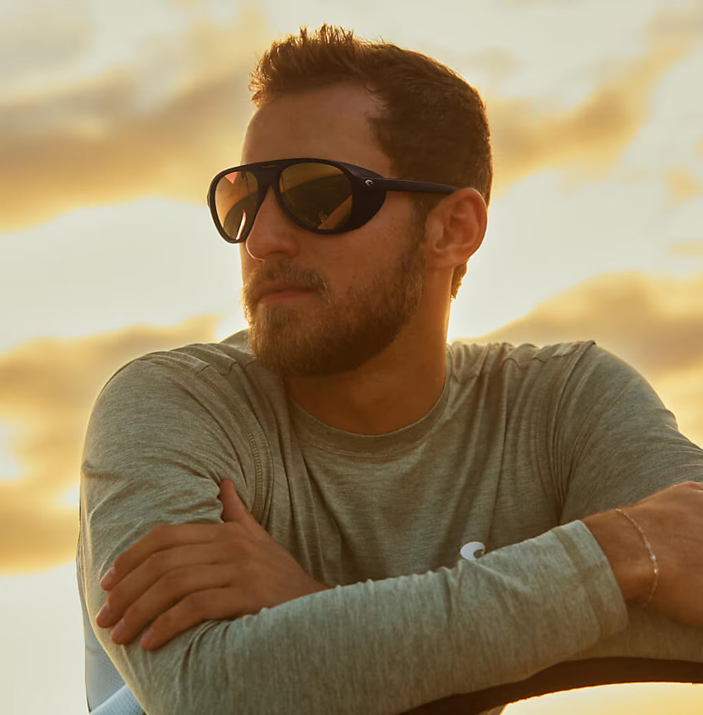 Costa Grand Catalina Sunglasses - Matte Black with Gold Mirror Polarized Glass