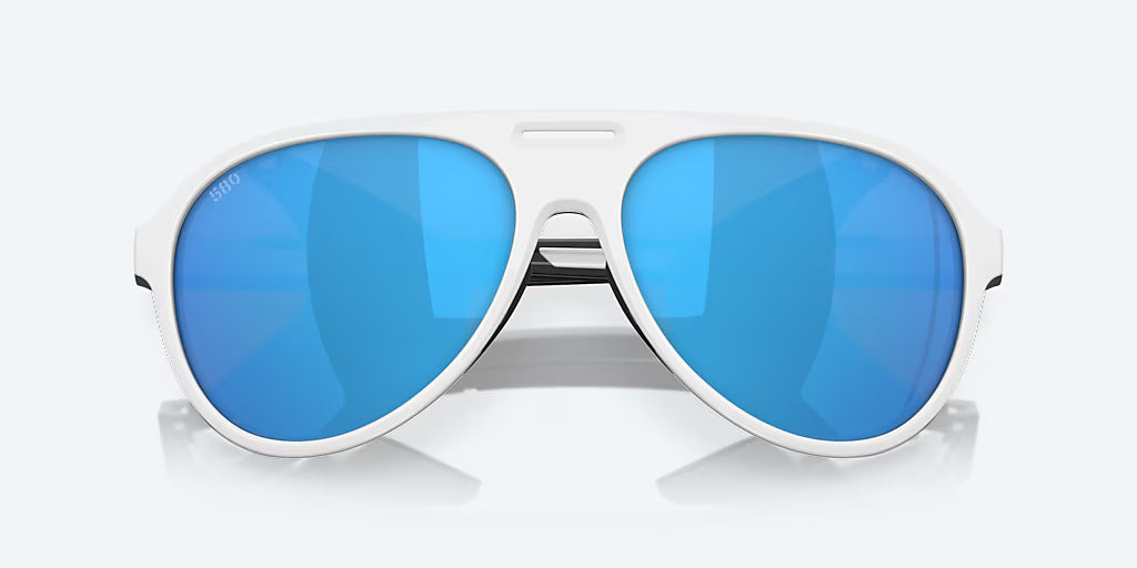 Costa Grand Catalina Sunglasses - Hull White Frame with Blue Mirror Glass Lens
