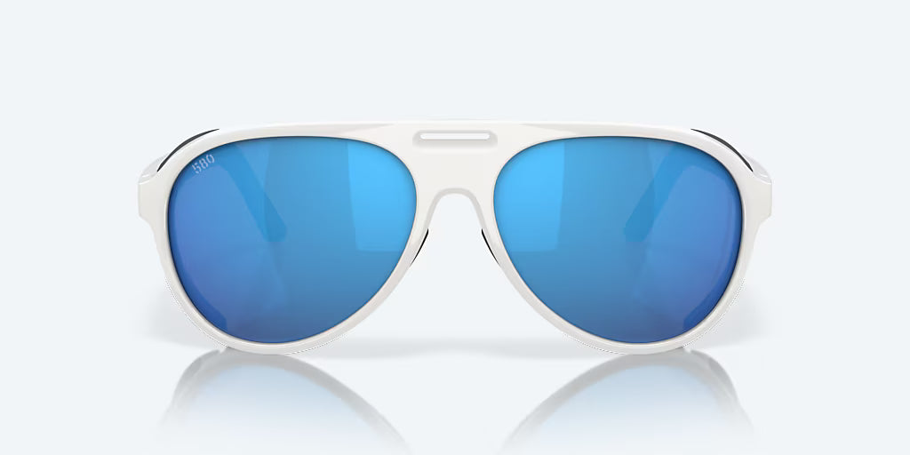 Costa Grand Catalina Sunglasses - Hull White Frame with Blue Mirror Glass Lens