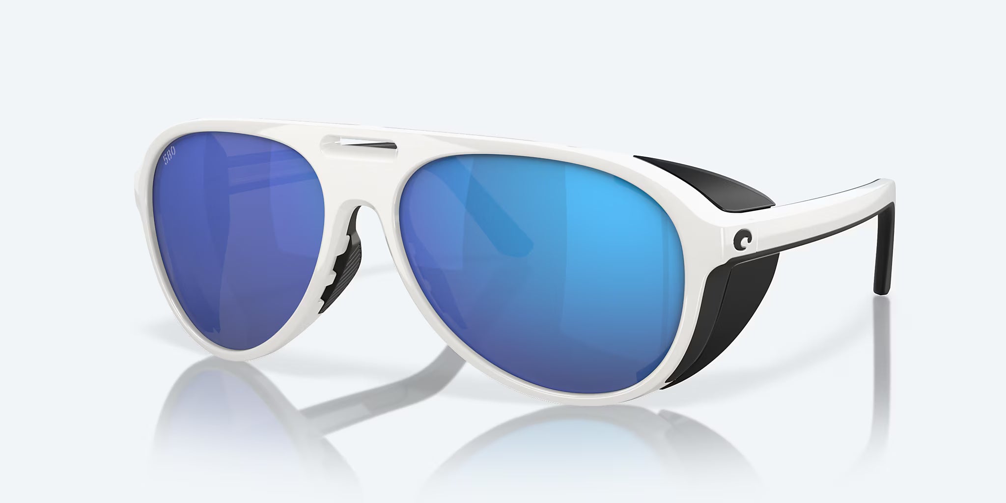 Costa Grand Catalina Sunglasses - Hull White Frame with Blue Mirror Glass Lens