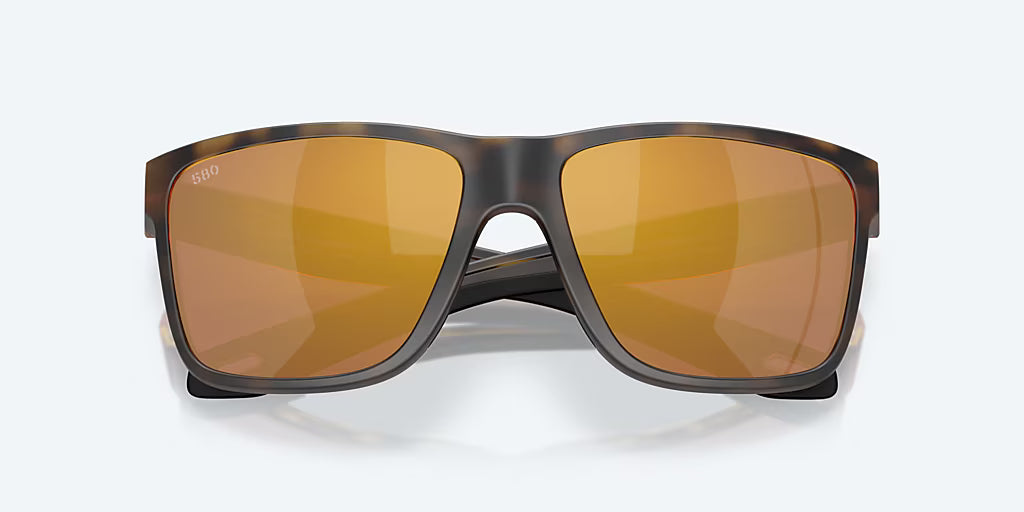 Costa Broadbill II Sunglasses - Matte Tortoise Frame with  Gold Mirror Polarized Glass Lens