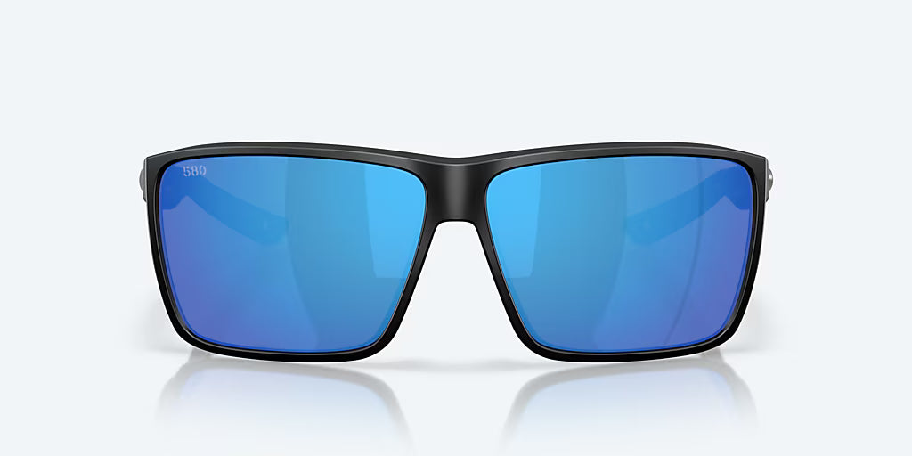 Costa Rincon II Sunglasses - Matte Black Frame with Blue Mirror Polarized Glass Lens