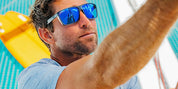 Costa Rincon II Sunglasses - Matte Black Frame with Blue Mirror Polarized Glass Lens