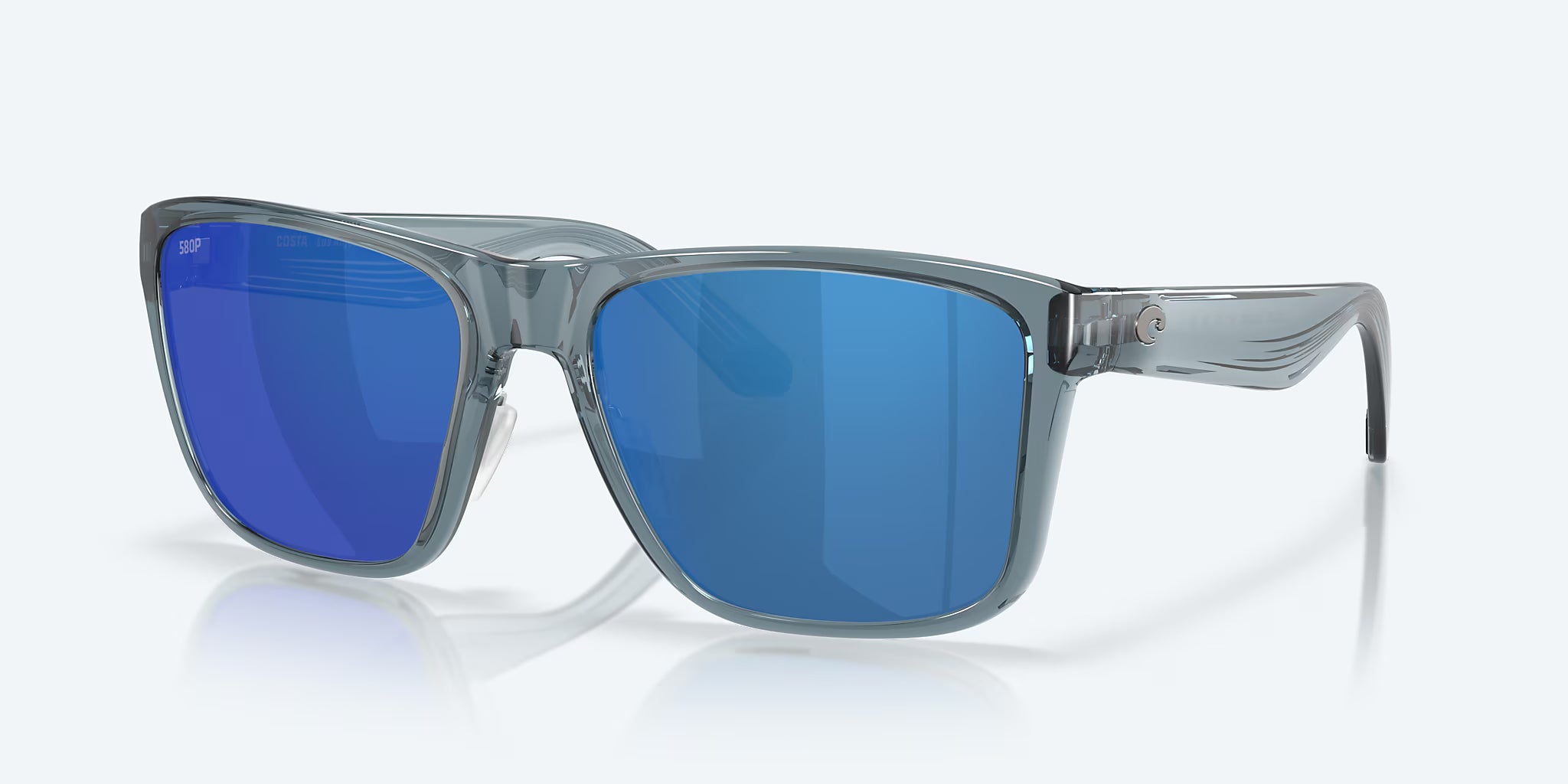 Costa Los Alijos Sunglasses - Translucent Deep Blue Frame with Blue Mirror Polarized Polycarbonate Lens