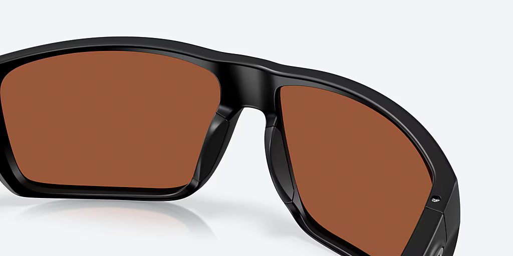 Costa Fly Line Sunglasses - Matte Black Frame with Green Mirror Glass Lens