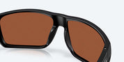 Costa Fly Line Sunglasses - Matte Black Frame with Green Mirror Glass Lens