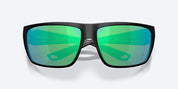 Costa Fly Line Sunglasses - Matte Black Frame with Green Mirror Glass Lens