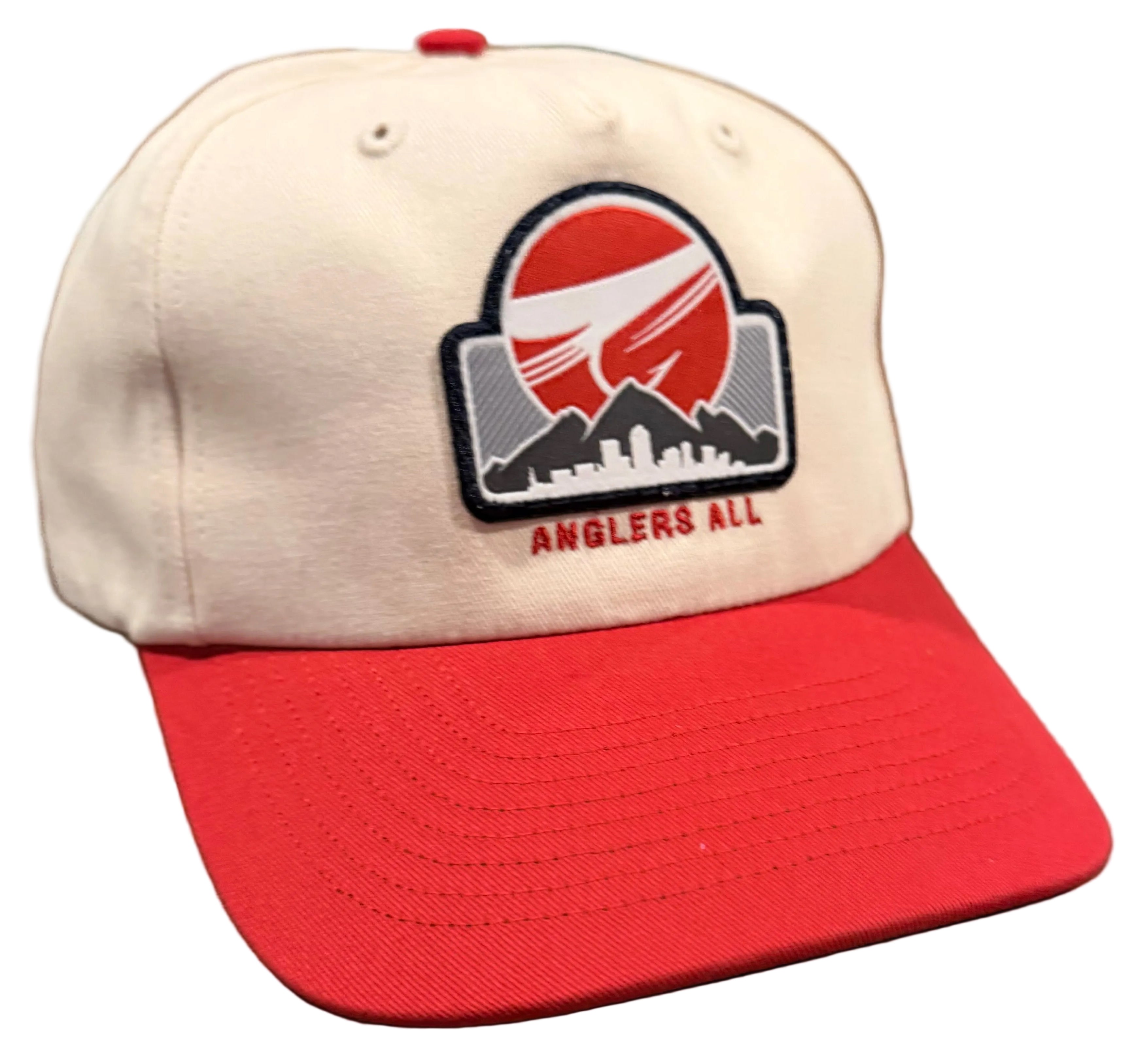 Anglers All Cream / Red Cityscape Patch Snapback Hat