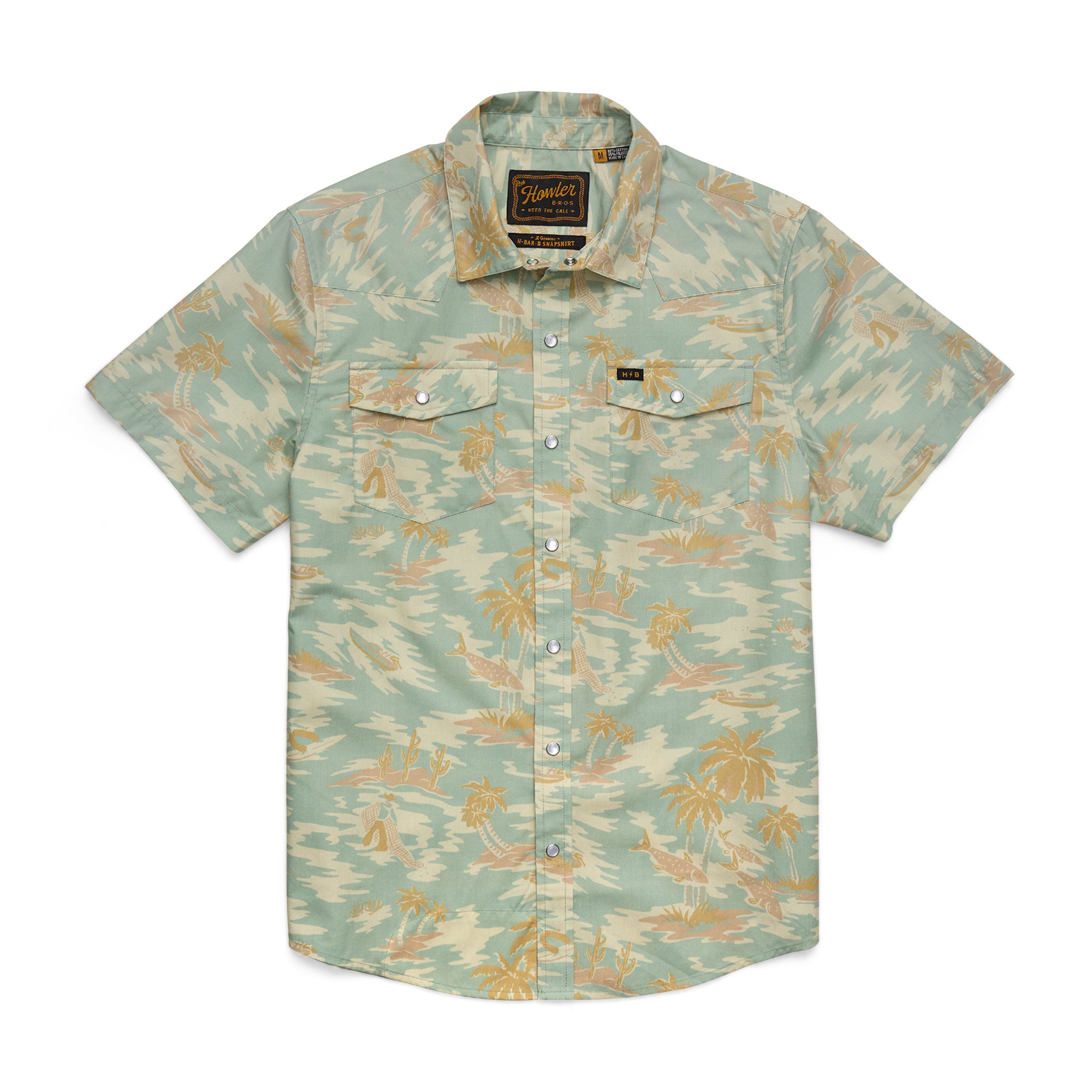 Howler Brothers H Bar B Short Sleeve Snapshirt - Deamland : Seafoam