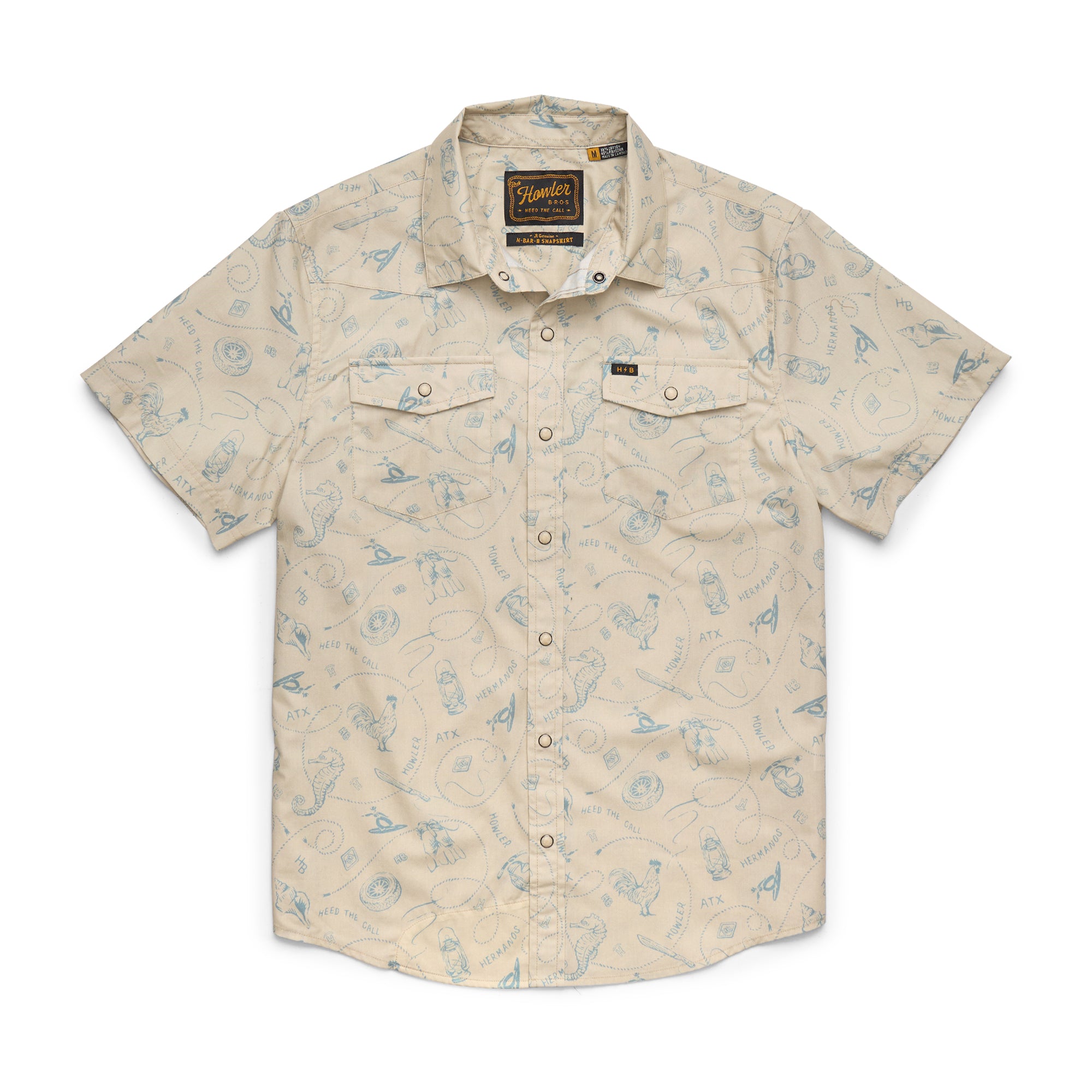 Howler Brothers H Bar B Short Sleeve Snapshirt - Sea Rodeo : Sand