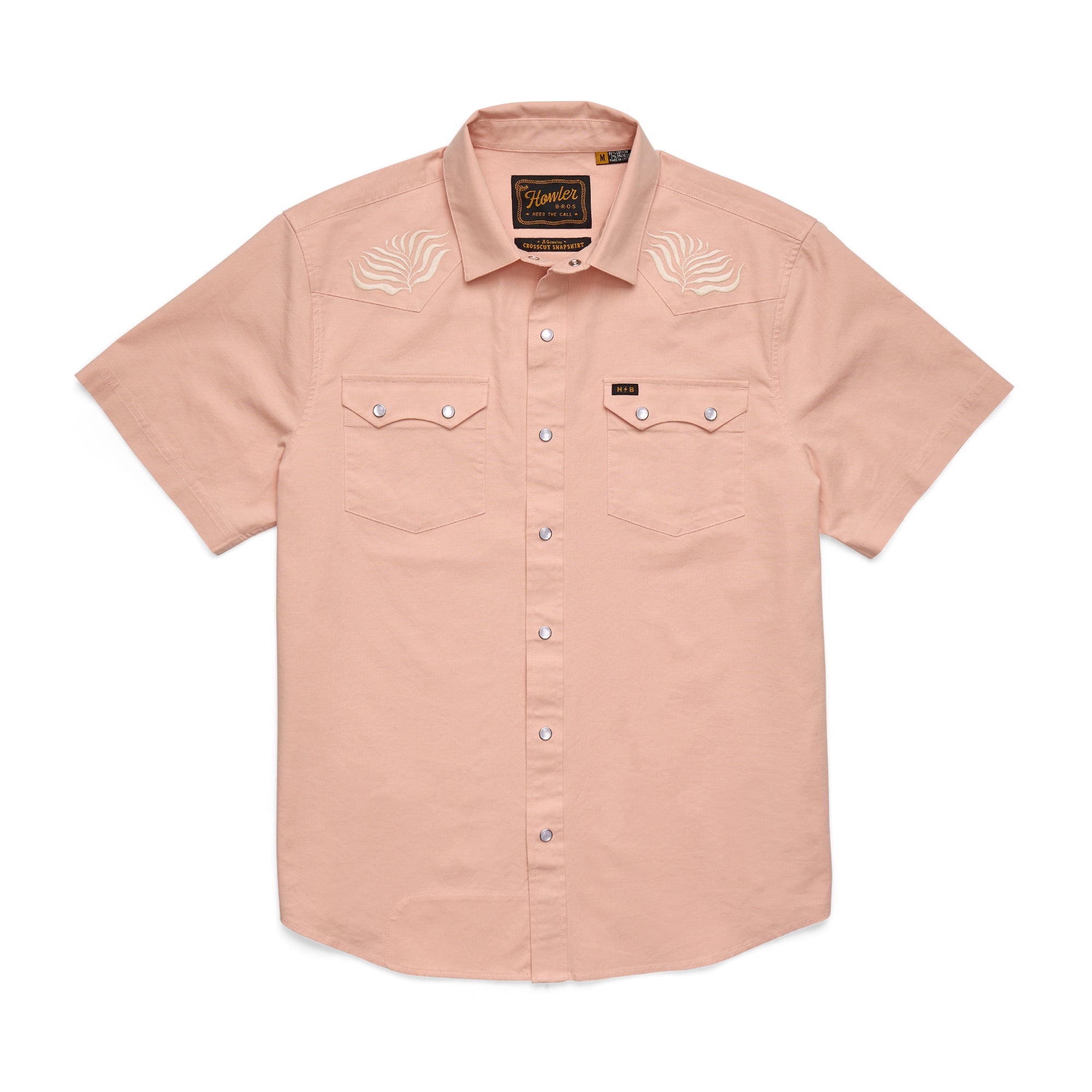 Howler Brothers Crosscut Deluxe Snapshirt - Seagrass : Coral Oxford