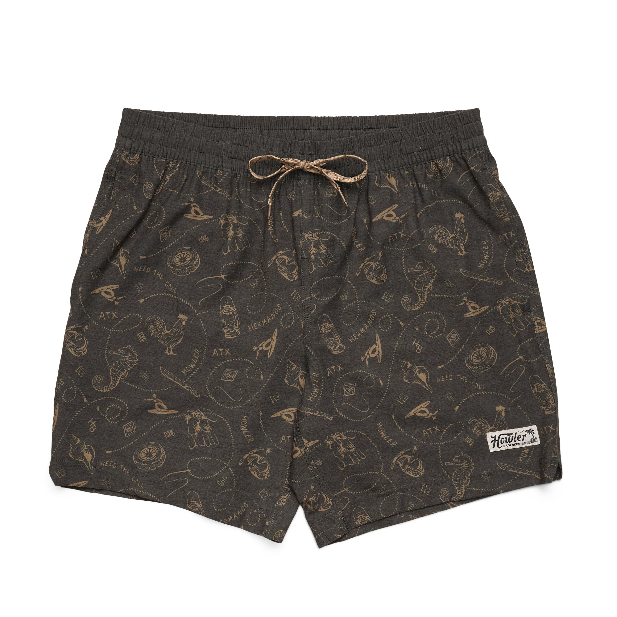 Howler Brothers Deep Set Boardshorts - Sea Rodeo : Antique Black