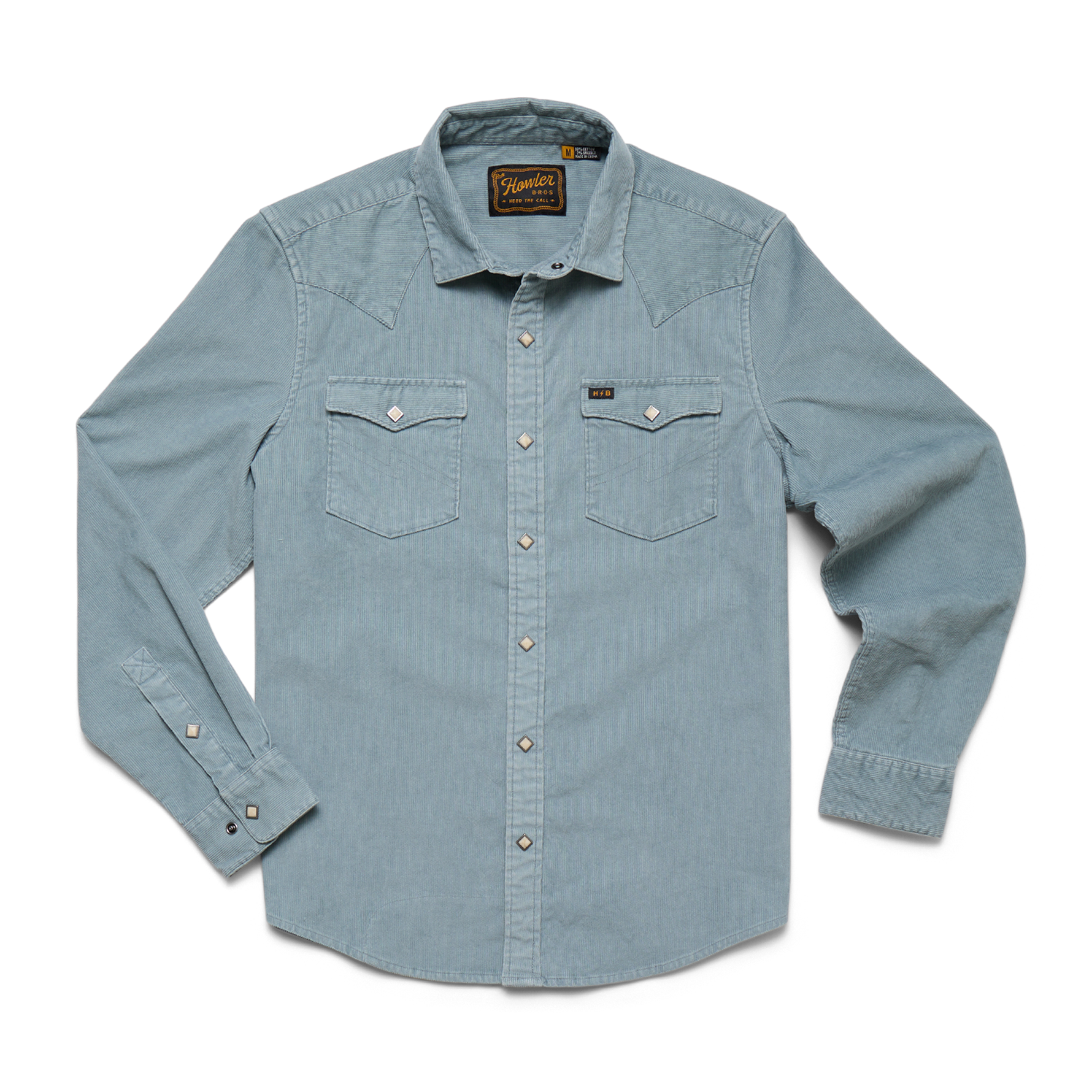 Howler Brothers Banning Corduroy Snapshirt - Iron Blue