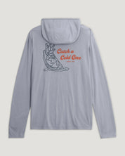 Free Fly Men's Bamboo Lightweight Graphic Hoodie - Catch A Cold One-Aspen Grey