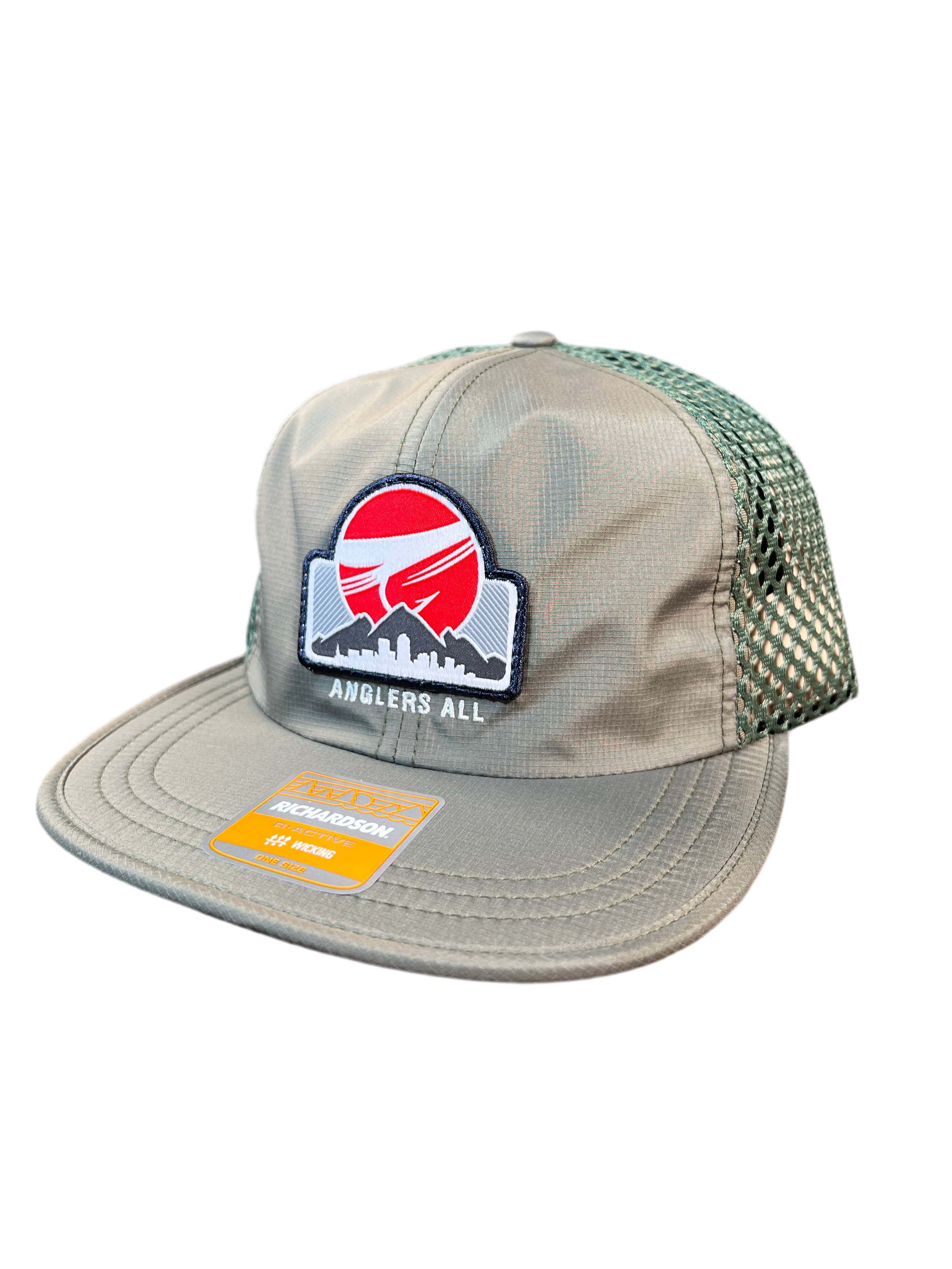 Anglers All Skyline Rogue Crushable Mesh Trucker Hat - Olive