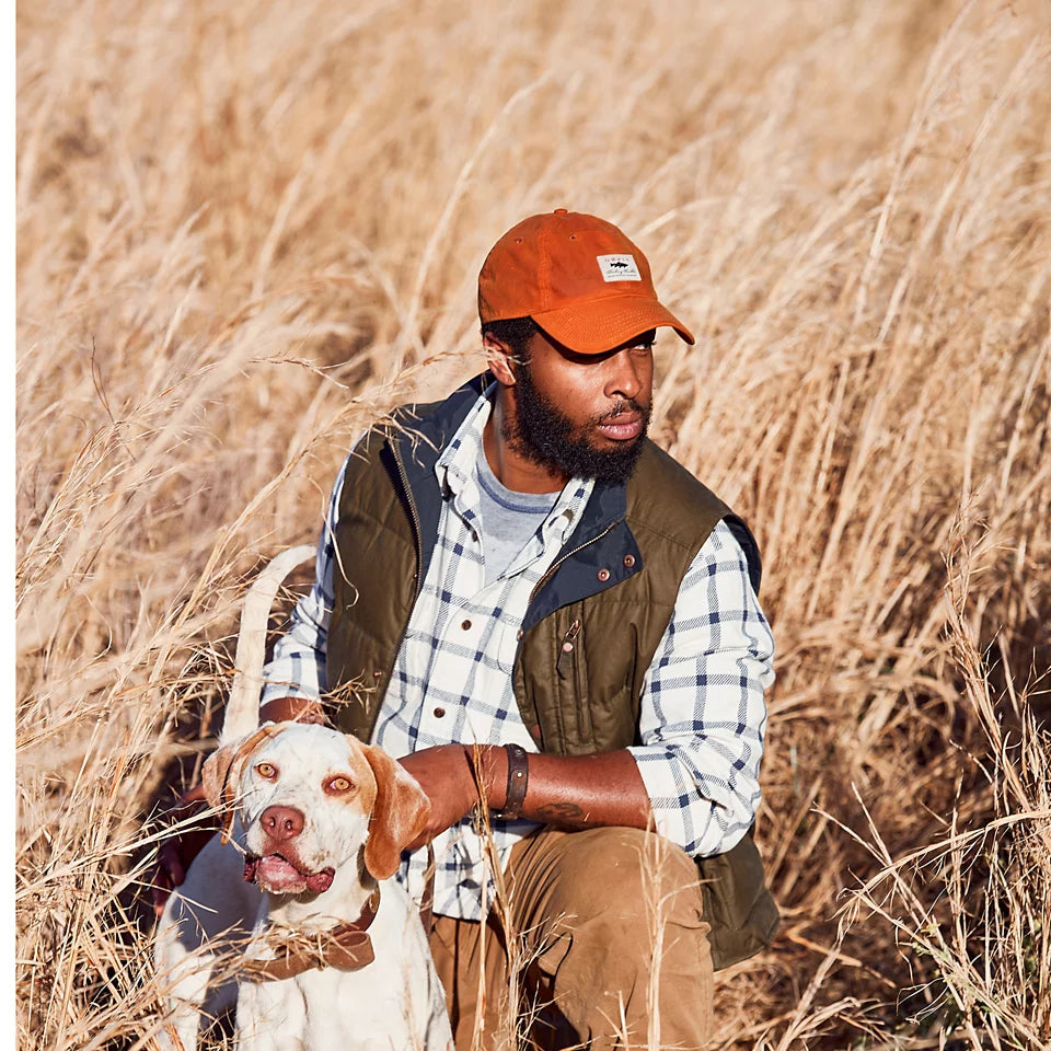 Orvis Vintage Waxed Cotton Ball Cap - Burnt Orange