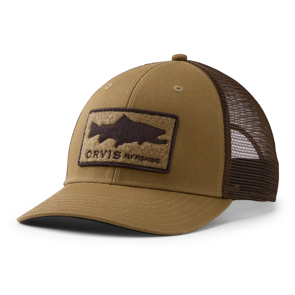 Orvis Covert Fish Cotton Trucker Hat - Field Khaki