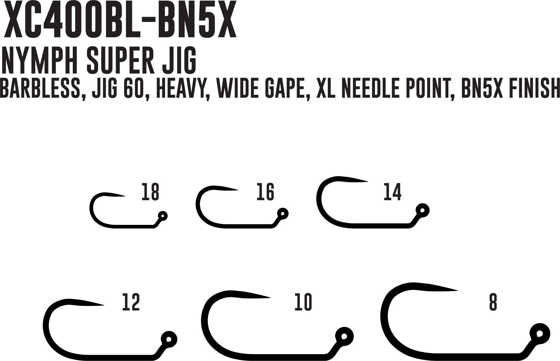 Umpqua X-Series XC400BL Competition Barbless Super Jig-60 Hook