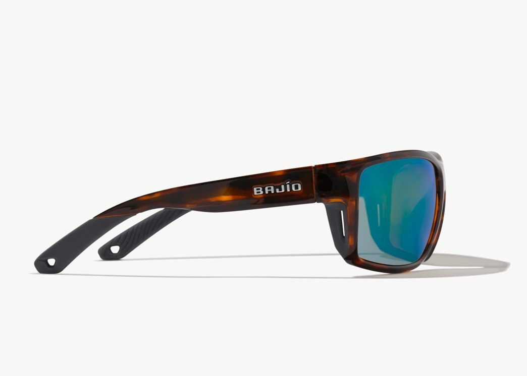 Bajio Bales Beach Sunglasses - Dark Tortoise Frame / Green Glass Lens