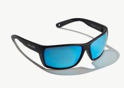 Bajio Bales Beach Sunglasses - Black Matte Frame / Blue Glass Lens