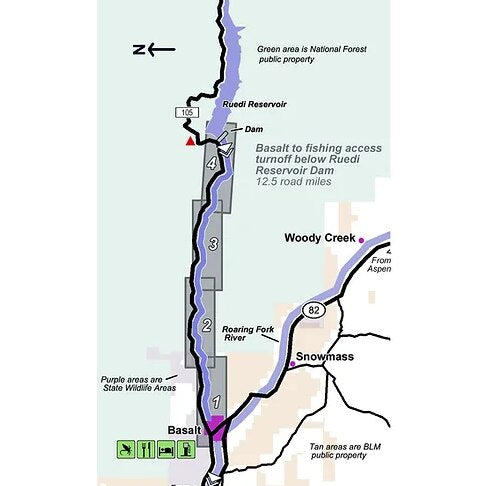 Troutmap River Maps Colorado - Frying Pan River