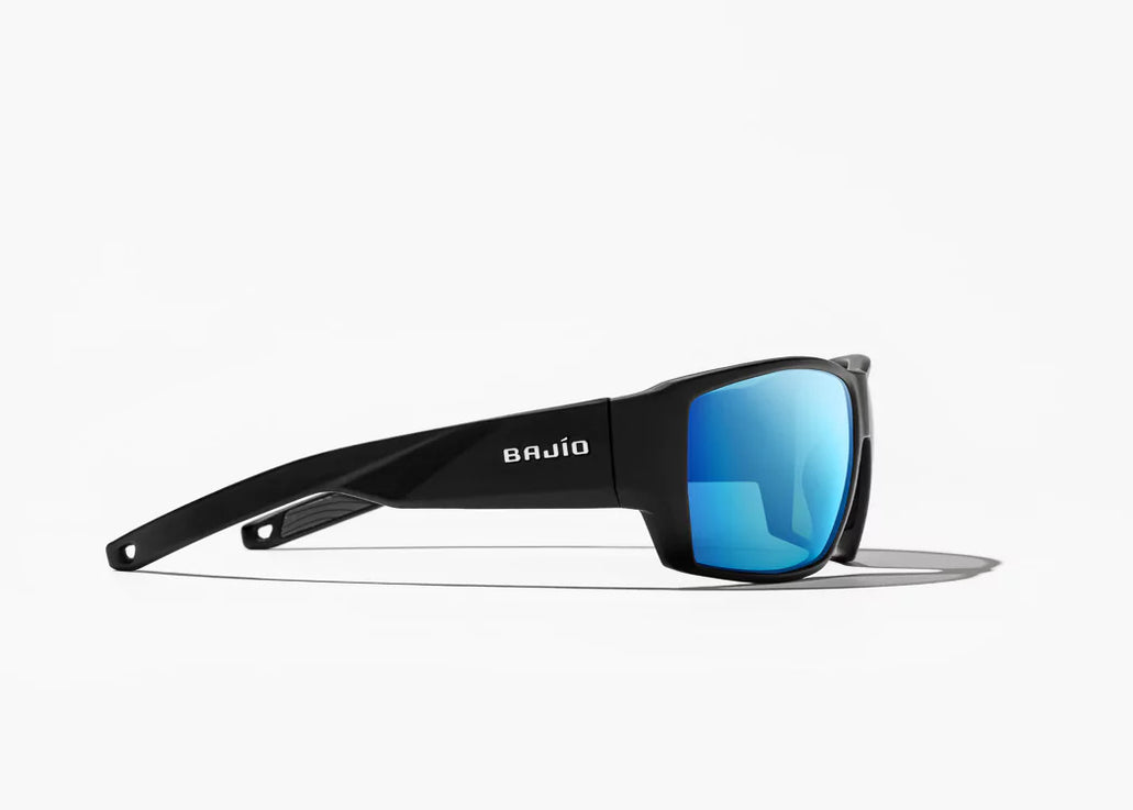Bajío Vega Sunglasses - Black Matte Frame / Rose Mirror Glass Lens