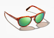 Bajío Paraiso Sunglasses - Brown Tort Gloss Frame / Green Mirror Glass Lens