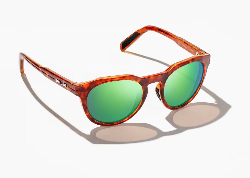 Bajío Paraiso Sunglasses - Brown Tort Gloss Frame / Green Mirror Glass Lens