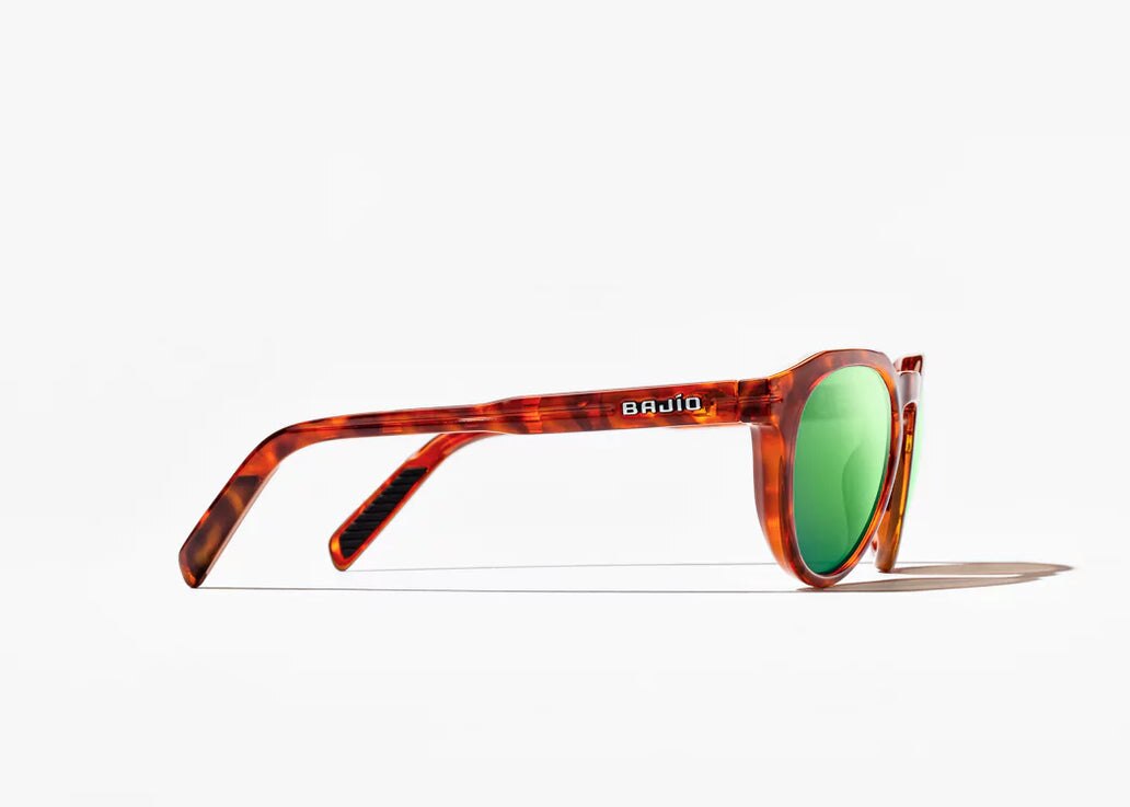 Bajío Paraiso Sunglasses - Brown Tort Gloss Frame / Green Mirror Glass Lens